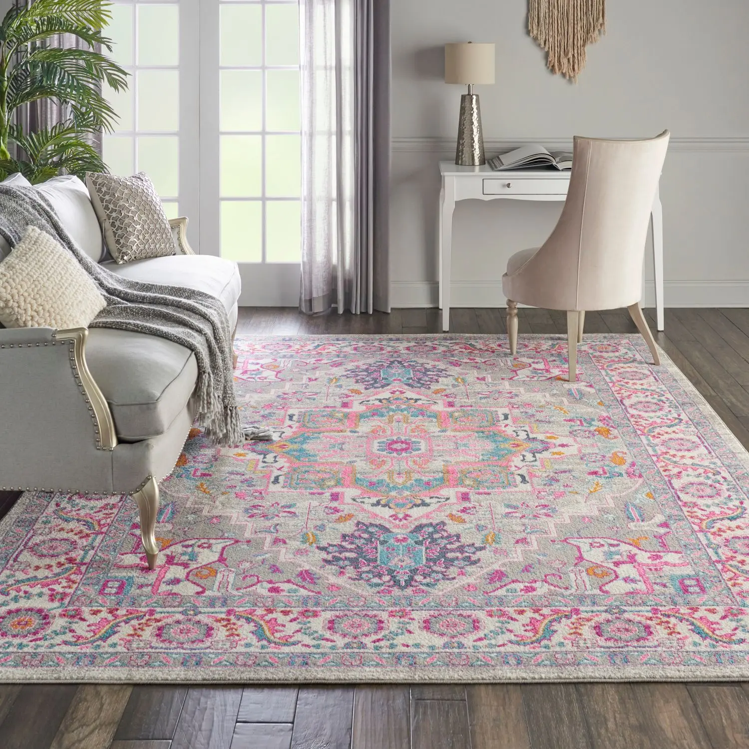 Nourison Passion Colorful Center Medallion Boho Area Rug - Modern Polypropylene Home Decorative Rug for Indoor Living Rooms