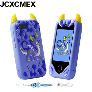 Dinosaur Smartphone Toy for Boys, 2.8-Inch Touchscreen Dual Camera, Suitable for Boys Aged 3+, Kids Selfie Phone Toy with Learning Games, Christmas/Birthday/Halloween/Back to School Gift, Music Player (Not-Include SD Card)