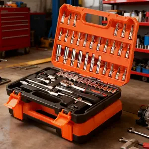 "53-Piece High-Quality Ratchet Wrench Multi-Function Tool Set, Professional Auto Repair Master Kit, Includes Various Sizes of Ratchet Wrenches and Screwdrivers, No Battery Required, Iron Material, Universal Fit for All Car Models, Durable Construction."