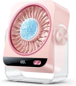 Portable Handheld Fan Desktop Turbo Table Fan 199 Adjustable Levels Digital Display Rechargeable Battery Quiet Cooling Desk Fan for Travel Office