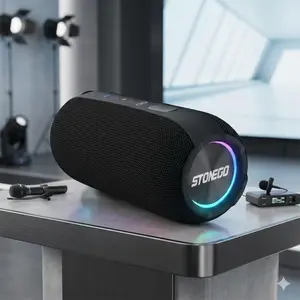 Portable Bluetooth Speaker with 5000mAh Battery, Waterproof, 360° RGB Light, DSP Bass, TWS Pairing. Perfect for Outdoor Parties, Shower Music & Travel.