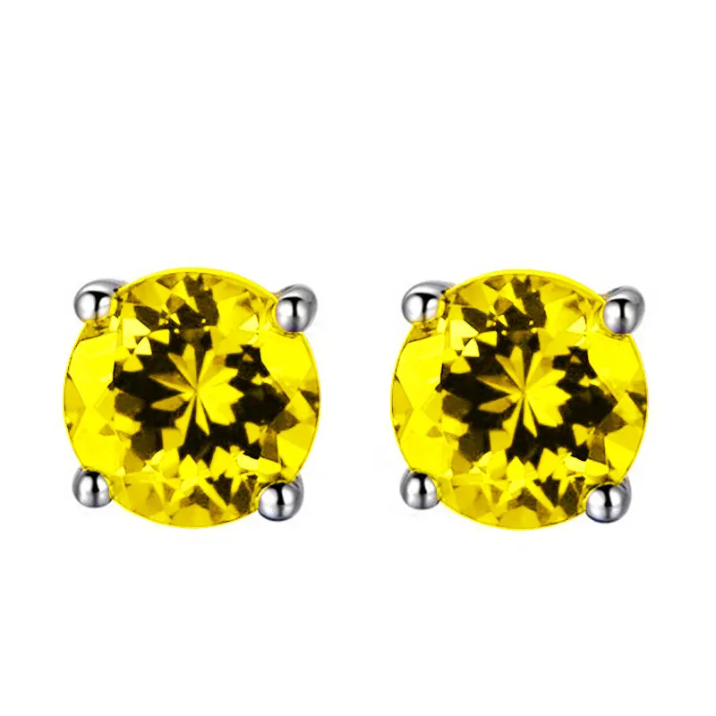Yellow diamond earrings [white gold]