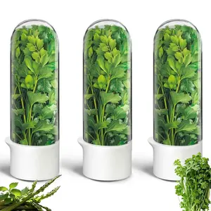 Herb Saver for Refrigerator, Herb Saver Pod Cilantro Containers for Refrigerator, Fresh Herb Keeper for Cilantro, Parsley, Asparagus, Mint