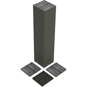 48-Pack 12"x12" Interlocking Composite Deck Tiles - Waterproof All-Weather Patio Flooring, Snap-Together Tiles for Poolside, Balcony, Porch, Garden & Outdoor(Grey, 48 Sq Ft)