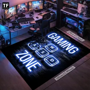 1pc Colorful Game Controller Crystal Velvet Carpet Home Decor Rug - HD Pattern, Double - Lock Edge Washable, Suitable for Bedroom/Living Room, Gaming Rugs Cyberpunk Design Ideal for Gamers, Christmas Decoration