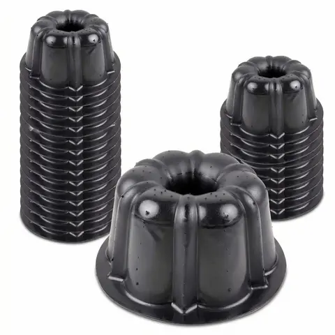 Mini Bakeable Plastic Cake Pan Jello Mold - Nonstick Reusable Plastic Baking Molds for Jello, Flan & Desserts - Lightweight 0.38oz per Mold, -10°F to 375°F Oven & Freezer Safe, 25 pieces bulk pack