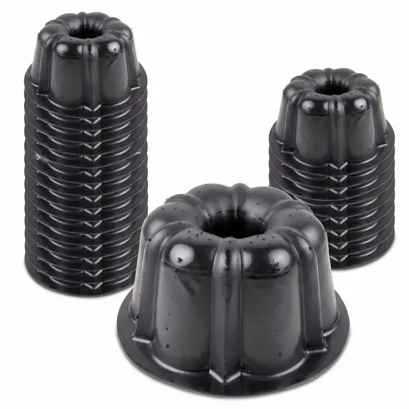 Mini Bakeable Plastic Cake Pan Jello Mold - Nonstick Reusable Plastic Baking Molds for Jello, Flan & Desserts - Lightweight 0.38oz per Mold, -10°F to 375°F Oven & Freezer Safe, 25 pieces bulk pack