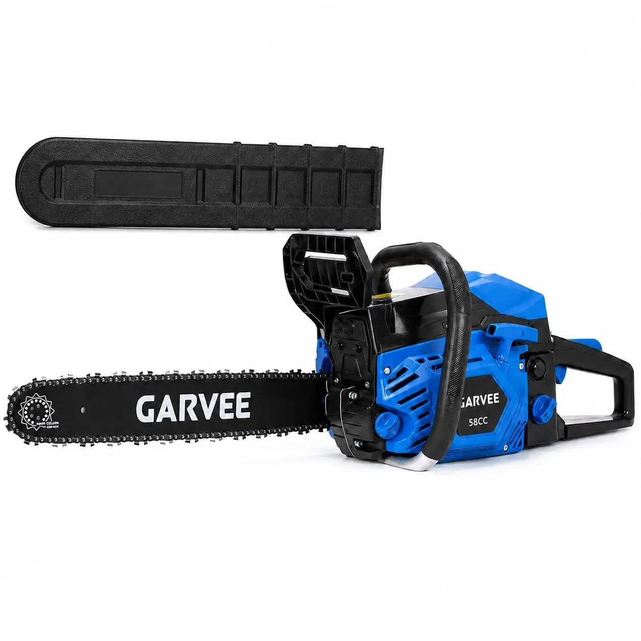 GAOMON 20-Inch 58CC Gas Chainsaw, Quick Start, for Firewood Cutting | 3.4 HP Output, 10000 RPM, Dual Safety Brake, Anti-Vibration Grip, Tool-Free Chain Tensioning, 550ml Fuel Tank
