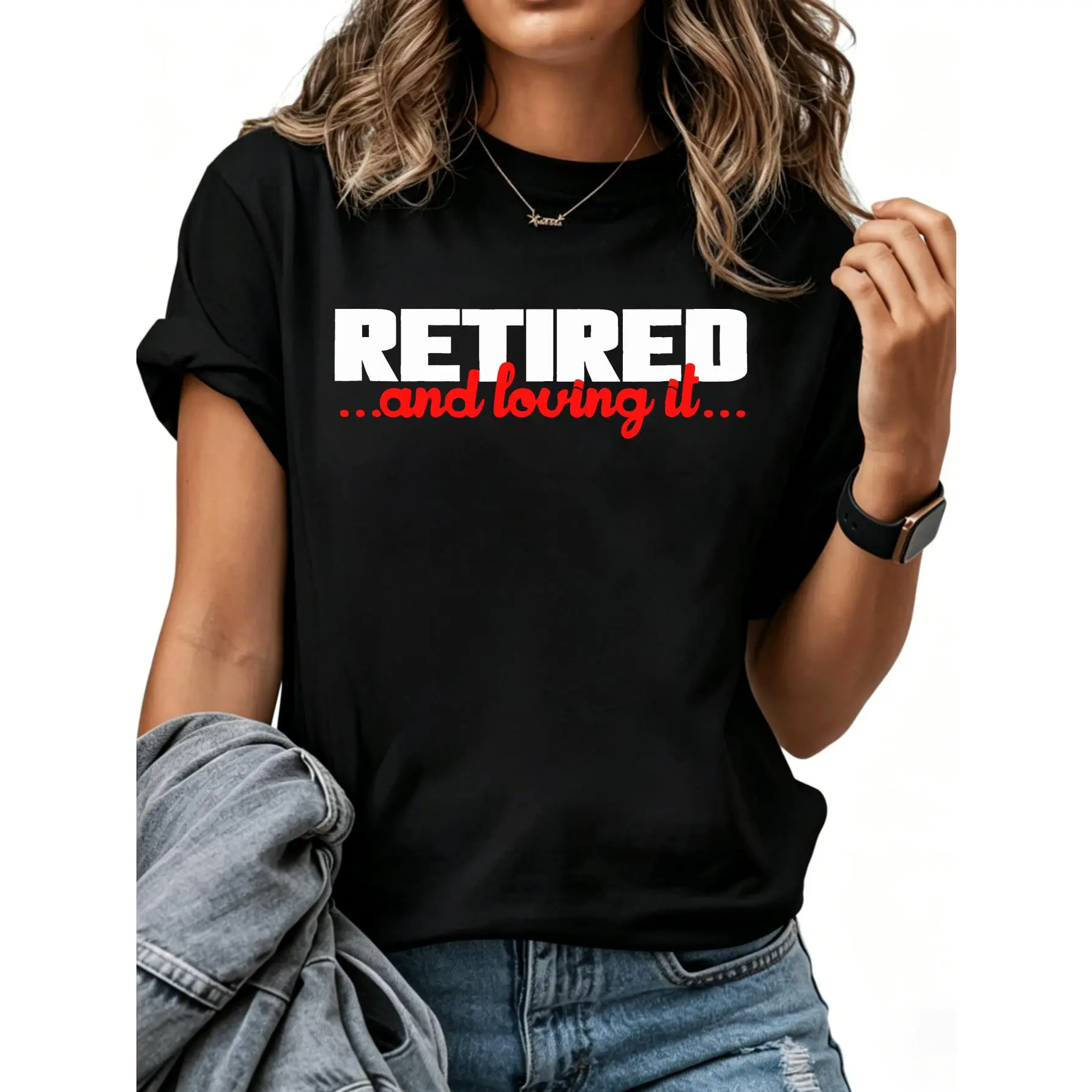 Retired and Loving it t-shirt retirement party shirt, Comfortable Outdoor, Casual Top Casual Summer Wear|Crew Neck Tshirt, men'S summer clothes, slightly elastic, 100%cotton, S-XXXL