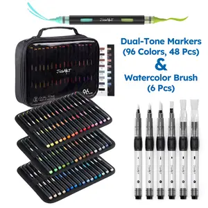 【Buy 1 Get Gift】JusArt Watercolor Brush Pen & Acrylic Markers Set - Acrylic Art Kit, Office & Art Stationery Supplies for Coloring Projects (Markers for Coloring)