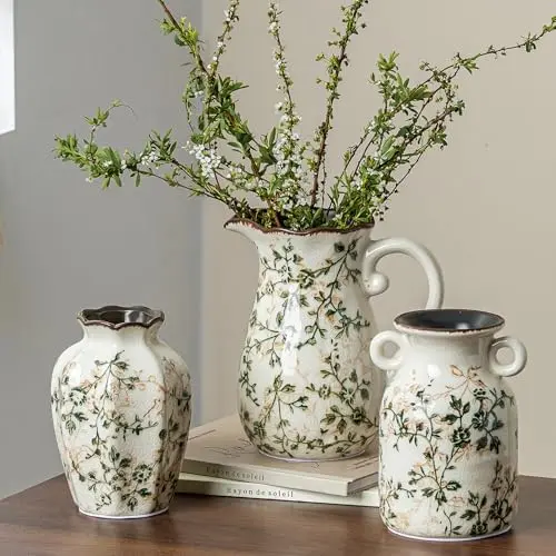 06 green and Beige set of Three