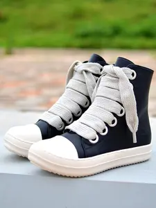 Women's Fashionable Lace Up Front High Top Sneakers, Casual Comfortable Sports Shoes for Daily Wear, Female All-match Round Toe Shoes for Daily Wear, Trending Shoes