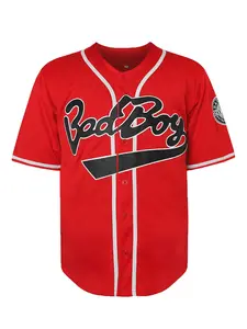 Plus Size Men's Baseball Shirt Size # 10 Red Loose Fit Suitable For Outdoor Sports And Casual Wear All Season Sports Shirt