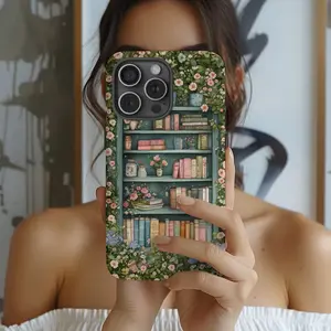 Wildflower-covered book-themed phone case, perfect for book lovers, compatible with iPhone 11/12/13/14/15/16/17/X/XS/XSMAX/XR/7P/8P/5, artistic style, a Christmas gift for friends, family, or yourself.