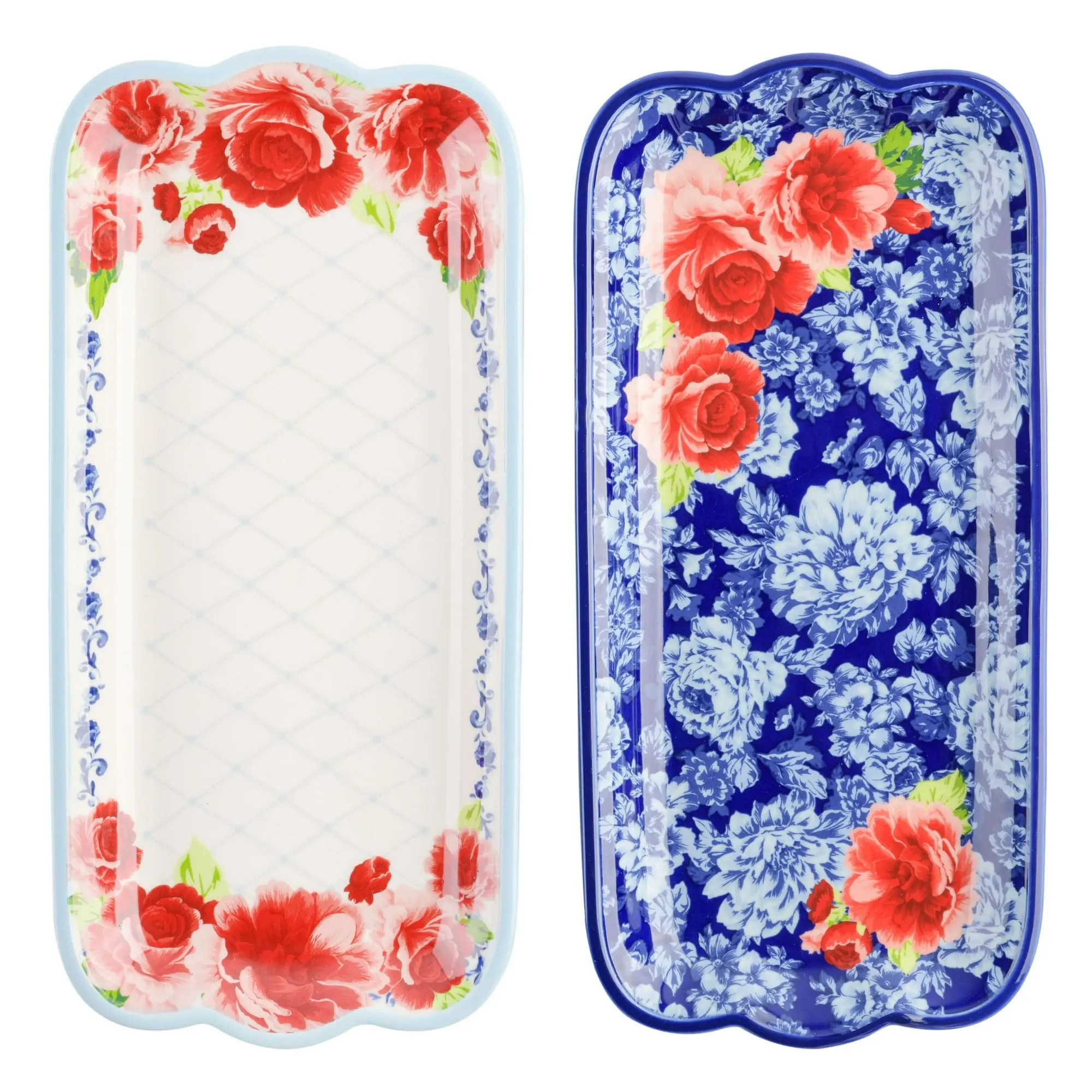 The Pioneer Woman Frontier Rose 14.17-Inch Serving Platters, 2-Pack