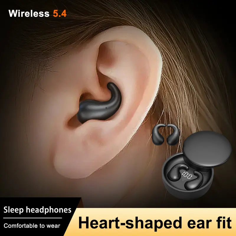 Sleep Earbuds Bluetooth 5.4 for Side Sleepers, Mini Invisible Sleep Earbuds, Noise Blocking Sleeping Headphones, Hidden Earbuds with LED Display for Small Ears
