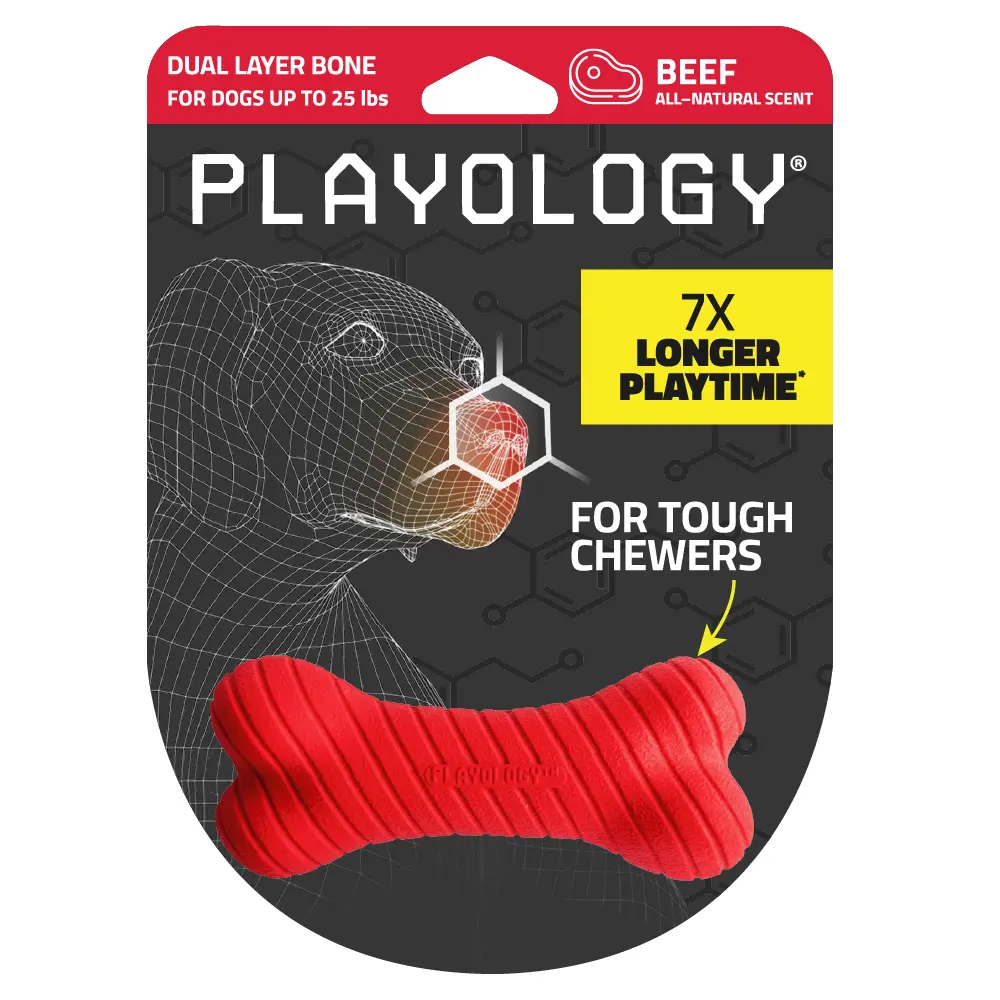 Dual Layer Bone- Engaging and Scented Dog Bone Toy