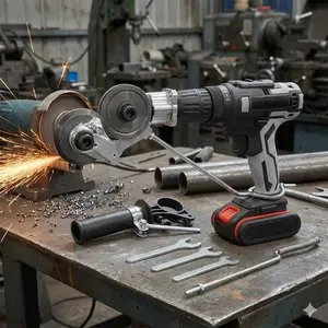 Metal Sheet Cutter Kit for Impact Drill: Portable Steel Plate Shear, Alloy Blades for DIY Auto Repair, Industrial Metalworking Tool, Quick-Change Attachment, Durable Rust-Resistant Cutting System, Power Tools