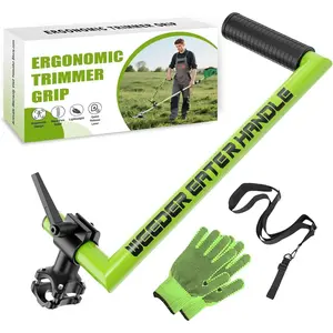 Upgraded Weed Eater Handle, Ergonomic String Trimmer Handle with Adjustable Shoulder Strap and Clamp, Weedeater Handle Extension for Lawn Care, Landscaping, and Yard Trimming Edging