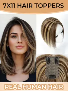 7X11 Human Hair Toppers For Women, Straight Hair Toppers For Women Clip-In, Short Hair Toppers For Women, Natural Hairpiece, Seamless Hairpiece, Handtied Wiglet, Highquality Hairpiece, Clipin Wiglet