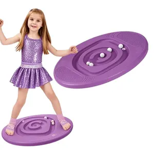 Kids Maze Balance Board - Wobble Trainer for Ski Surf Snowboard, Non-Slip Sensory Rocker Ages 3-12, Core Therapy & Skate Prep