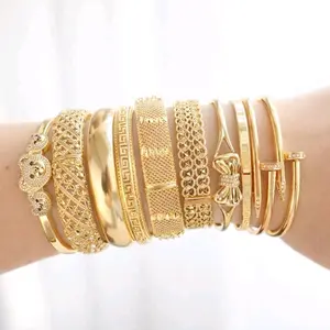 (B16)(B17)  GoldplatedBangle for Women - Luxurious  - Versatile for Casual & Formal Occasions - Beautiful  Gold Color - Ideal for Elegant Accessories  7.5 cm* (1 bangle)