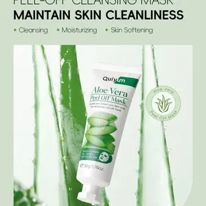 Aloe Vera Peel Off Mask 50g ， Deep Cleansing Gel Mask with Natural Aloe Extract ， Removes Blackheads & Dead Skin Cells  ，Unclogs Pores for Smooth Clear Skin ， Travel Size Portable Face Mask
