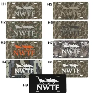 Custom Camo Vanity Plate – NWTF Logo, Turkey Hunter License Plate V1