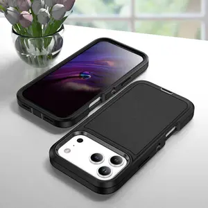 2-Tone Rugged Drop-Proof iPhone Case - Full-Wrap Shockproof Protective Cover with Raised Lens Protection, Compatible with iPhone 12 13 14 15 16 17 Pro Max Series