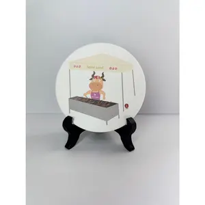 Night Market Vendor Ceramic Coaster