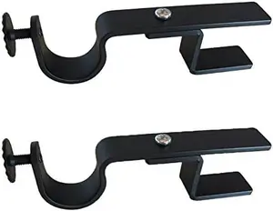NoNo Bracket - No Drill Curtain Rod Bracket Attachment for Blinds (Black)