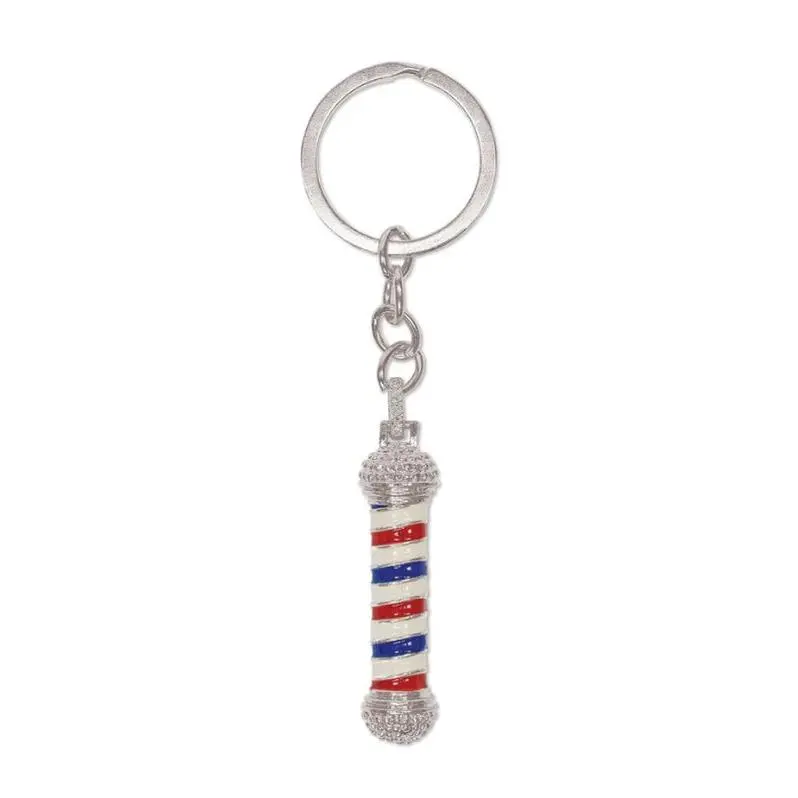Scalpmaster Barber Pole Keychain "Silver"