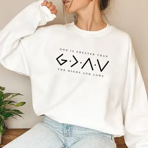 God Is Greater Than The Highs and Lows Sweatshirt - Unisex Soft Cotton Crewneck, Comfortable & Stylish Religious Apparel, Perfect Gift for Men and Women, Faith-Inspired Christian Clothing