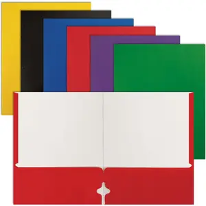 2 Pocket Folders Bulk, Letter Size Paper Portfolios Case of 100, Assorted Primary Colors, Durable Folders for School, Office, Classroom Organization & Filing