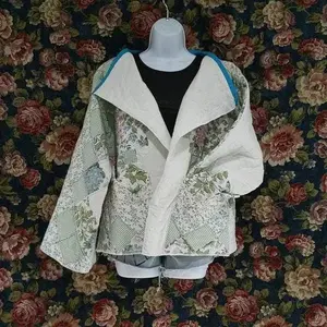 Handmade Vintage Floral Quilt Bomber Jacket
