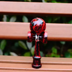 Sports enthusiasts must have Kendama wooden graffiti red skills ball hand-eye coordination balance training beginners friendly