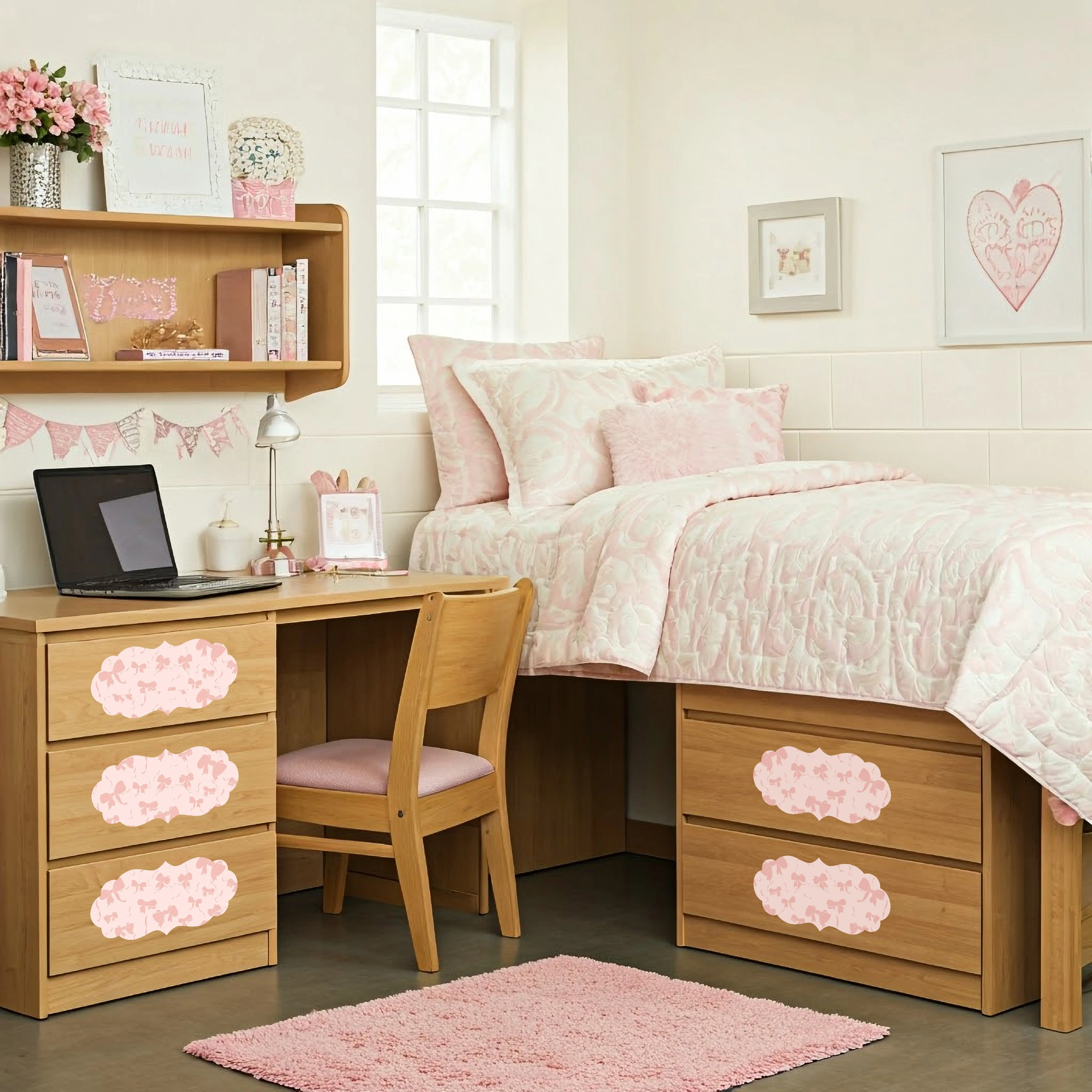 Abigail Elizabeth Collection - set of 18 (4 lg, 4 sm, +10 mini) textured, peel & stick decals