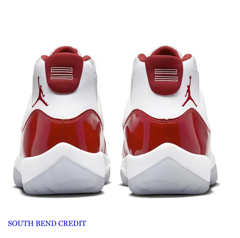 Brand-New Retro High-Top White & Cherry Red Unisex Sneakers (With Shoe Box) - Glossy Patent Red Overlay, Clear Translucent Ice Outsole, Classic Throwback Street Kicks, Timeless Sports Collectibles Accessory For Holiday Fits, Urban Street-Style Outfits