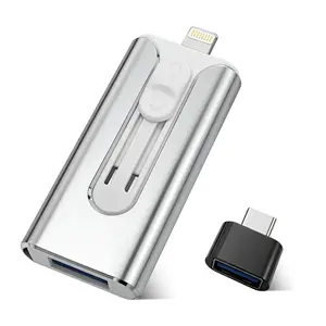 4-in-1 Flash Drive 1TB for iPhone Thumb Drive Photo Stick, High Speed USB Memory Stick iPhone Flash Drive for Photos Videos, External Storage Jump Drive for iPhone/iPad/Android/PC
