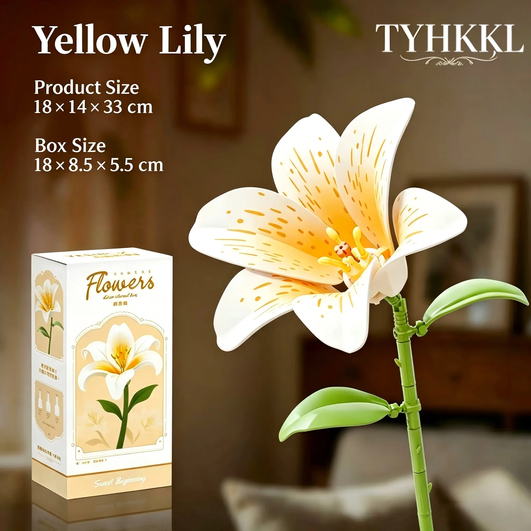 Mini Building Blocks Lily Bouquet, Beginner-Friendly Everlasting Flower Building Set, Educational DIY Bricks Decor, Ideal Gift for Girls & Women Home Office Display