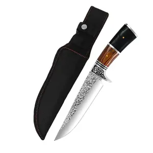 Ultimate survival knife, fixed blade, comes with a sheath, suitable for camping/wilderness survival, ergonomic G10 handle.Family Gift