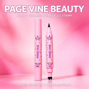 2-in-1 Freckle Pen & Liquid Eyeliner, Light Brown Freckle Stamp + Black Eyeliner, Waterproof Smudge-Proof Quick-Dry for Natural Sunkissed Look outdoorfun