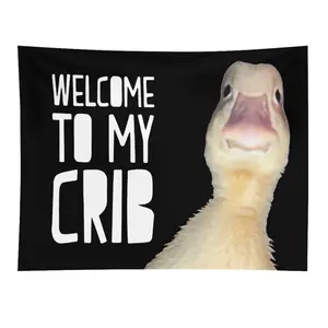 Welcome to My Crib 3x5Ft Flag Funny Banner Party Supplies Yard Tapestry for College Room Man Cave Teen Boys and Girls Wall Hanging Decoration Flags, Polyester summerwins