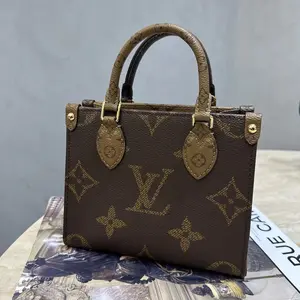 Pre-owned Louis Vuitton Monogram Reverse Coated Canvas + Aged Natural Cowhide Trimming Tote Bags Petit Sac Plat Mini Tote Bag (Monogram Reverse)（46482112）