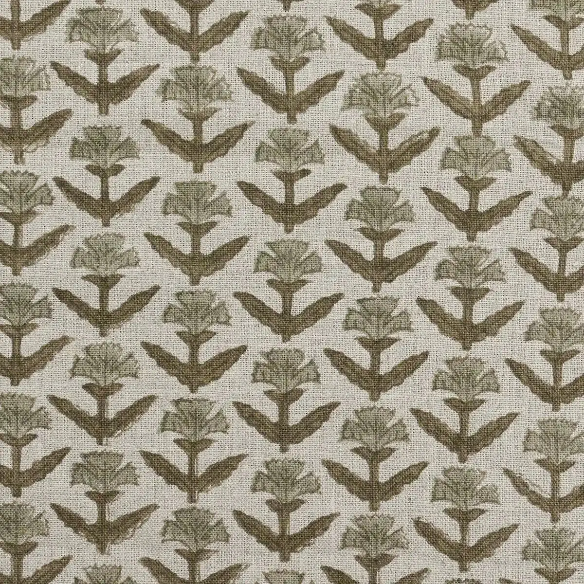 Bruce Block Print Handloom Linen Fabric