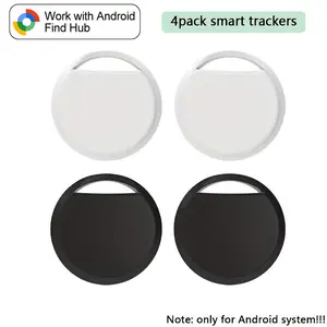 4pack Smart Tracker Tags for Android, Compatible with Google Find APP, Luggage Key Backpack Tracker, Key Finder, Batteries Included, Wireless Tag