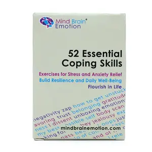 Mind Brain Emotion 52 Essential Coping Skills Cards, Self-Care Tools for Mental Health & Emotional Wellbeing, Perfect Gift for Stress Relief