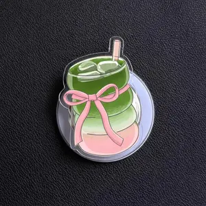 Pastel Matcha Cup MagSafe Phone Grip – Coquette Bow Drink Magnetic Pop Socket & Kickstand – Cute Everyday Accessory