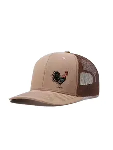 Unisex Baseball Cap with Rooster Design, Adjustable Trucker Style for Men & Women, Casual Fitted Mesh Hat for All Seasons