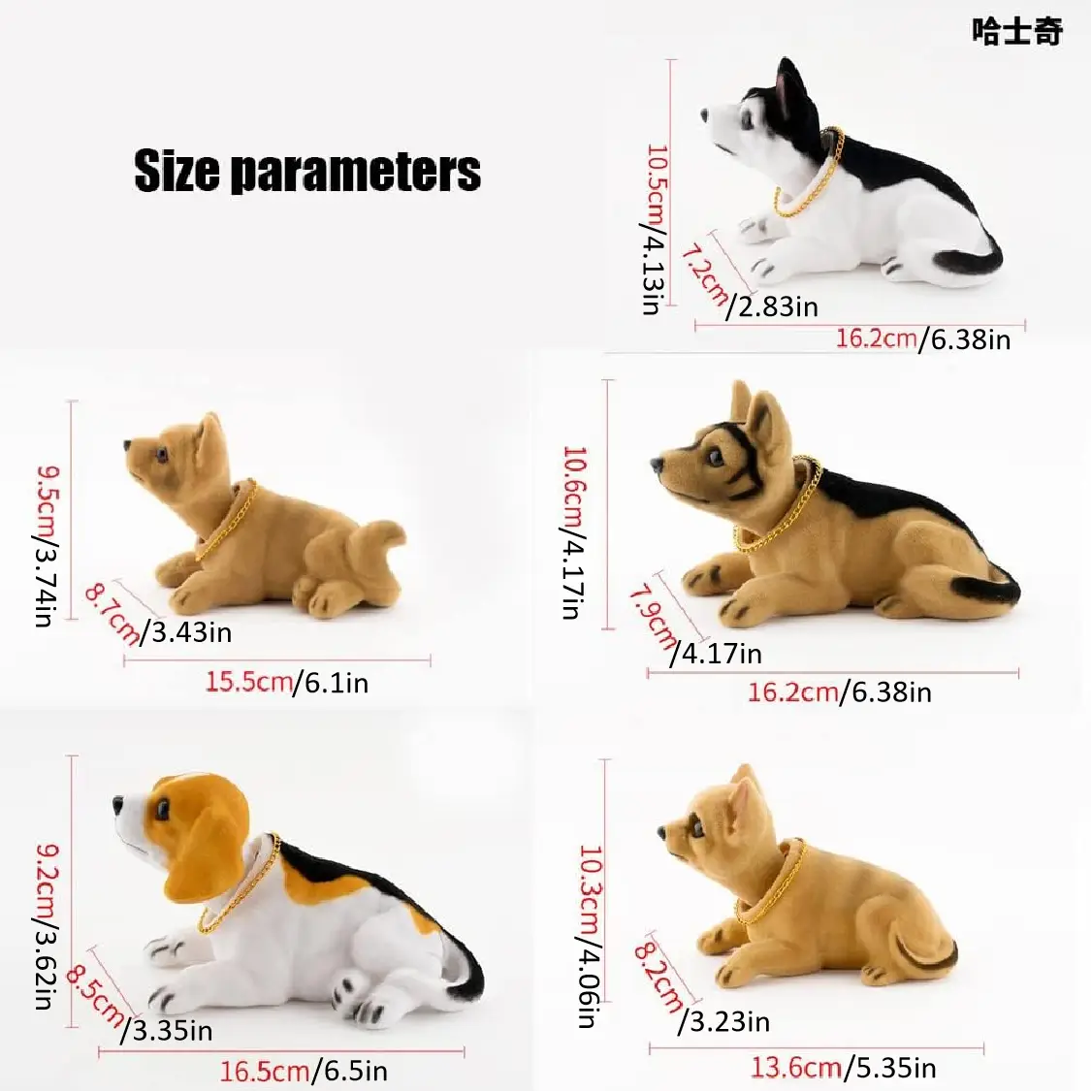 Shaking Head Dog Ornament,Puppy Statue Bobble-Head Dog Creative Car Dashboard Decoration Desktop Ornament for Home Office